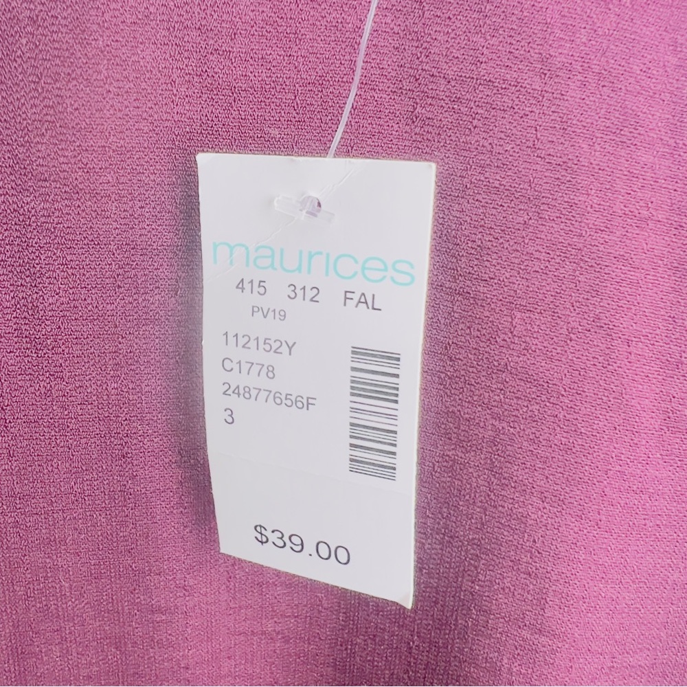 Maurices Deep Purple Crochet Trim Front Tie Kimono (Size 3X) - Picture 6 of 7